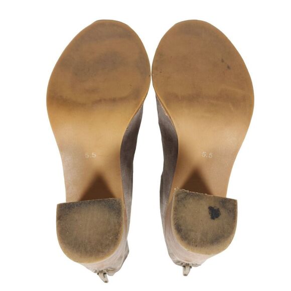 Free PeopleXJeffrey Campbell Women's US5,5 Taupe Leather Lace-up Ankle Booties - Picture 13 of 14